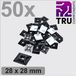 TRU COMPONENTS T24CA068 Bevestigingssokkel Zelfklevend, Schroefbaar TC-12888544 4-voudige invoeging Zwart 50 stuk(s)
