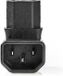 Nedis Verlengstekker - IEC-320-C13 - IEC-320-C14 - 90° Gehoekt - Vernikkeld - PVC - Zwart - Envelop - 1 Stuks