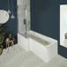 Sandford Baignoire balnéo d'angle gauche - Pare-baignoire – 150 x 85 cm – Tablier frontal & latéral – 6 buses de massage à eau