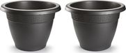 Forte Plastics 6x Anthracite jardinières/pots de fleurs 40 cm - Pots de fleurs/jardinières ronds pour intérieur/extérieur