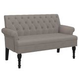 VidaXL Bankje met rugleuning 120x62x75,5 cm stof taupe
