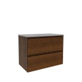 Saniclass Badkamermeubelset - 80x45x62cm - Vygo keramische wastafel - mat walnut pure