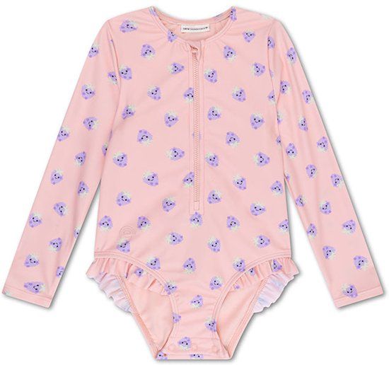 Swim Essentials UV Badpak Meisjes Met Lange Mouwen - Roze/Paars - Blackberry - 134/140