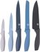 MasterChef Messenset, Messen Keuken Set (5-delige) met Broodmes, Koksmes, Vleesmes, Schilmesjes & Universeelmes, Roestvrĳ Staal, Antiaanbakbladen, SoftGrip Handgrepen, Scherpe Bladen, Blauw