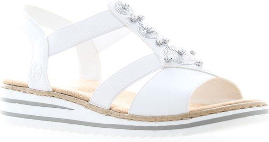 Witte platte sandalen maat 36 voor dames met sleehak - Imitatieleer - Casual schoenen - Lente/Zomer 2021
