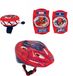 4KidsOnly Spiderman Fietsaccessoires Helm, Fietsbel en Kniebeschermers Rood PVC