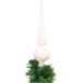 Cosy & Trendy Kerst piek - wit - glitters - H23 cm - kunststof - kerstboompiek - kerstversiering