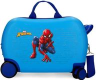 Spiderman Rolling Suitcase 4 Wheels Blue