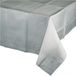 Merkloos Zilver tafelkleed 274 x 137 cm met zilveren tafelloper met glitters voor de kersttafel
