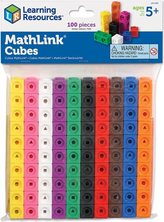 Learning Resources Mathlink Cubes - Set van 100 - Reken Blokjes - STEM Speelgoed