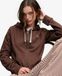 Superdry Kapuzenpullover mit durchgehendem Reißverschluss Athletic Essentials Crop Relaxed Fit Braun Größe: 36