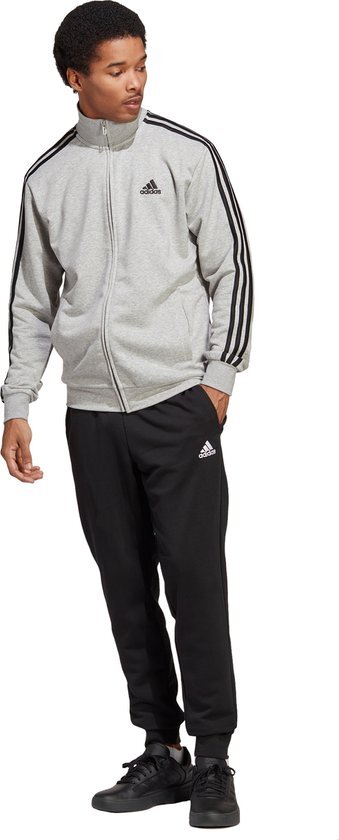 adidas Sportswear Basic 3-Stripes French Terry Trainingspak - Heren - Grijs- S