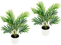 Flair Flower Phoenix Palm tropische kunstplant mini kleine areca design plant met kunststof pot, groene plant, arekapalm, kunstpalm, kamerpalm voor kantoor, huis, woonkamer, hotel, 30 cm