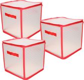 Bellatio Decorations 3x Boîtes de rangement pour boules de Noël 31 x 31 x 31 cm