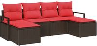 vidaXL Bankstel Bruin en Rood