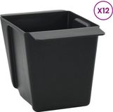 vidaXL Bloembakken voor Euro-pallets 12 stuks Zwart 14 x 9 x 9,5 cm