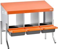 VEVOR Legnest 795x525x675 mm, 3 compartimenten, oranje