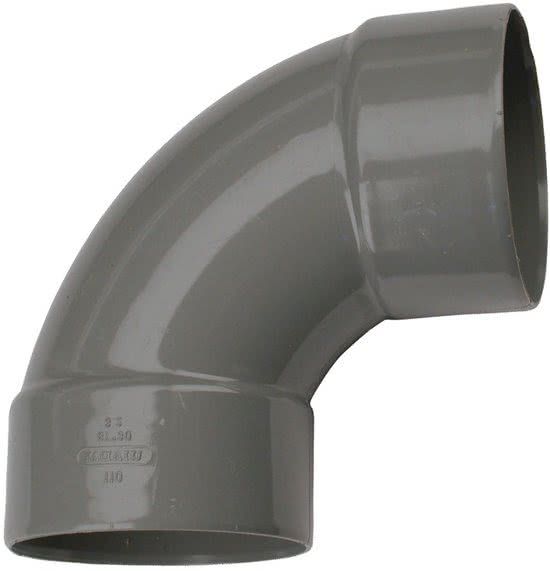 Wavin PVC Bocht 75mm 2x mof 90Â
