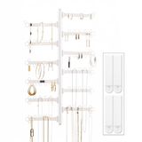 All Hung Up 12-Tier hangende sieraden organizer: 120-gaats roterende tak oorbel muur organizer: ketting houder: armband ring opslag: hoog 17 inch : Command Strips inbegrepen (wit)