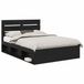 vidaXL Bedframe met hoofdeinde Zwart 150 x 200 cm Massief grenenhout