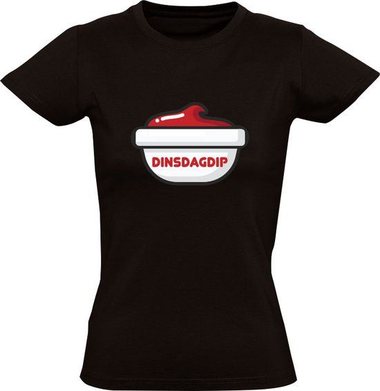 Dinsdagdip - Dames T-shirt - Zwart - 3XL