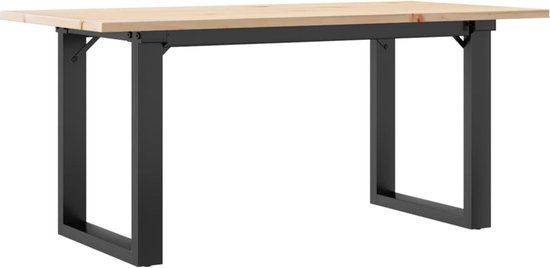 vidaXL Salontafel O-frame 100x50x45 cm massief grenenhout en staal