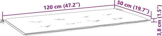 vidaXL Tuinbank inklapbaar met kussen 118 cm bamboe