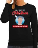 Bellatio Decorations Louis all I want for Christmas fout Kerst sweater - zwart - dames - Kerst trui / Kerst outfit XXL