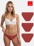 Tazzio Dames Onderbroeken Set van 3 Slips F941 Oker Katoen/Elastaan Maat L