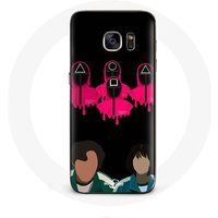 Maniacase Hoesje voor Samsung Galaxy S7 Inktvis Spel Seong Gi hun et Kang Sae Byeok Maskers Driehoek carré et Cercle