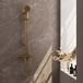 Brauer Gold Edition douche thermostaatkraan SET 02 met glijstang, handdouche en doucheslang - goud geborsteld PVD