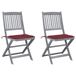 VidaXL Fauteuils de jardin 4 pcs pliables avec coussins acacia massif