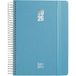 Grafoplas Kalender 2026, dag per pagina, blauw, 15 x 21 cm, Spaans, spiraalbinding, hardcover, met stof gevoerd, verticale rubberen sluiting, afgeronde hoeken, inclusief stickers