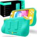 TECHGEAR Grip Case voor Nintendo Switch Lite, Zachte Beschermende TPU Siliconen Back Cover met ingebouwde Comfort Gewatteerde Handgrepen & 2 Game Card Houder [Lichtgewicht, Duurzaam, Flexibele Skins] - TURQUOISE