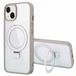 Accezz Hoesje - Geschikt voor Apple iPhone 13 - Ring Stand Backcover geschikt voor MagSafe - Grijs