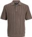 JACK&JONES JPRBLAWINSTON KNIT POLO SS SN Polo Homme Manches courtes Morel Rayé Regular Fit Polyester Coton M