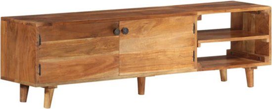 vidaXL Tv-meubel 140x30x40 cm massief acaciahout met honingafwerking