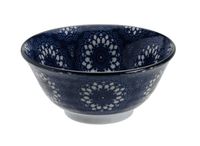 Tokyo Design Studio Keramische kom - Flower Blue - 550ml 14.8x6.8cm