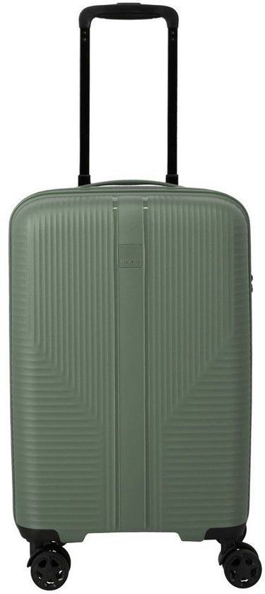 Travelite Air Stripe 4-Wiel Handbagage Koffer 55cm Slim Groen