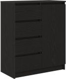 vidaXL Dressoir met laden, 71x35x84 cm, spaanplaat, zwart eikenkleurig