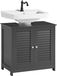 SoBuy Meuble sous lavabo - Meuble de lavabo avec 2 portes et 2 étagères à l'intérieur - Gris