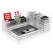 Cetomo 25 stuks ladeorganizerset, kunststof opberglade-organizer, ladeverdelers, verstelbaar en uitbreidbaar, containerlade voor briefpapier, cosmetica, make-up, gadgets, helder, 4 maten - 25 stuks