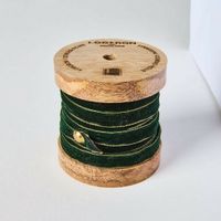 LOBERON ruban de velours Sorima vert foncé/doré
