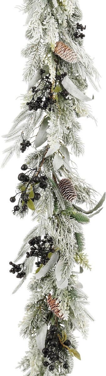 Mica Decorations Vesper slinger met dennenappels, 180 x 15 x 10 cm (l x b x h), groen, zwart