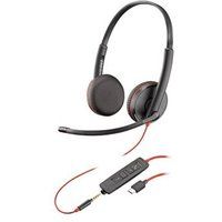 Poly Blackwire C3225 - 3200 Series - headset - op oor - met bekabeling - 3,5 mm-stekker, USB-C - ruisisolatie