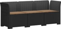vidaXL 3-zits tuinbank met kussens in rattanlook PP Antraciet