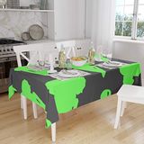 Bonamaison Tafelkleed, Anti-Mold, Sneldrogend, Waterdicht, 100% Polyester Tafellaken, Neon groene rook, 140 x 160 Cm