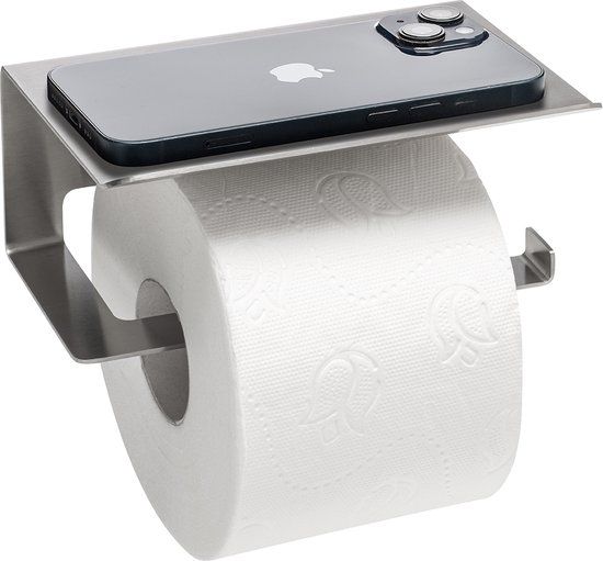 XIVADA WC Rolhouder met Plankje - RVS - Zilver