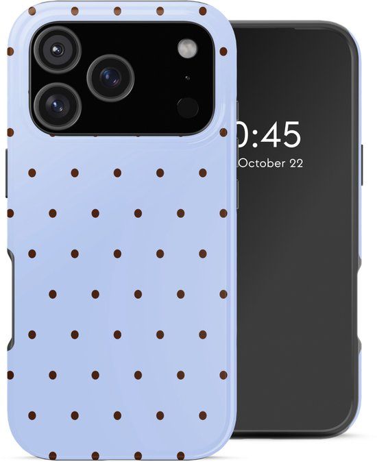 Selencia Hoesje - Geschikt voor Apple iPhone 17 Pro Max - Backcover - Happy Dots Digital Sky