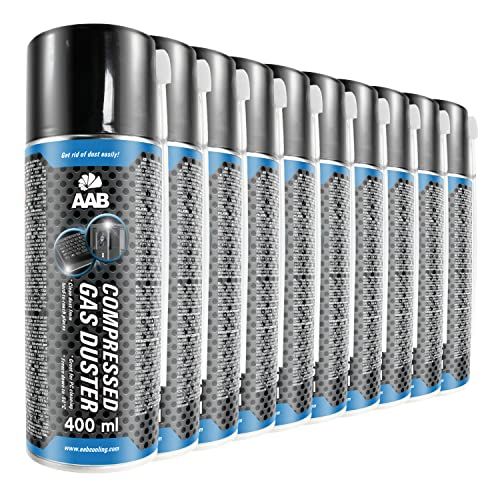 AABCOOLING 10 x AAB Compressed Gas Duster 400ml - Air Duster for Computer, Keyboard, and Other Office Equipment, Air Compressor, Compressed Air for PC, Keyboard Cleaner, Aerosol, Can Computer Cleaning Kit